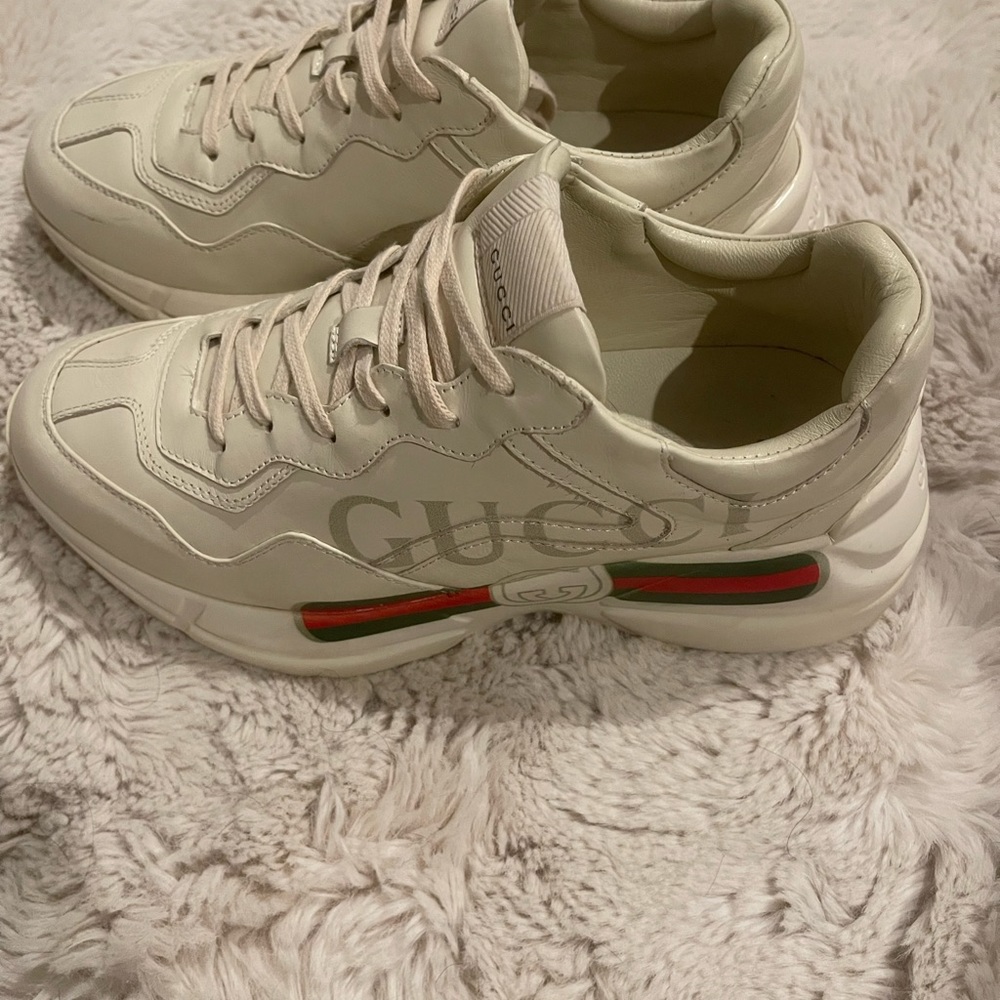 Mens Gucci Rhyton Logo Leather Sneakers Gucci Sz 7 US Sz 8.5